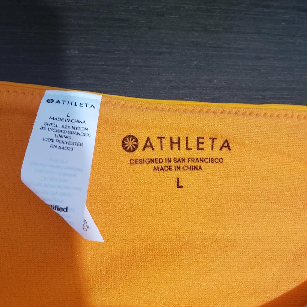 Athleta Swim Cloudbreak Rib Low Rice Bottom Orange - Picture 5 of 8